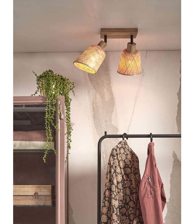 Good&Mojo plafonnière Java 2-kap bamboe naturel