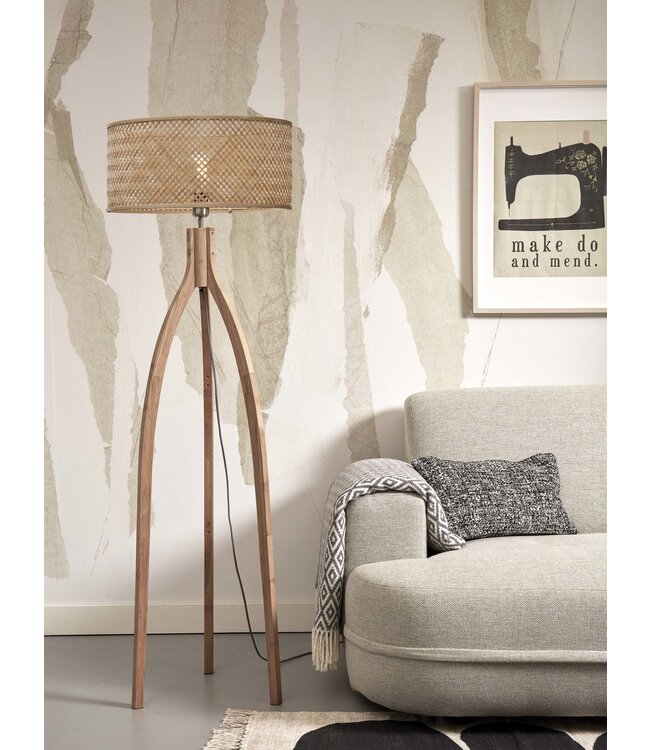 Good&Mojo vloerlamp Java 3-poot bamboe naturel