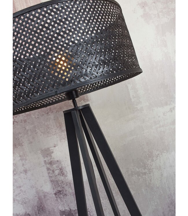 Good&Mojo vloerlamp Java 4-poot bamboe zwart
