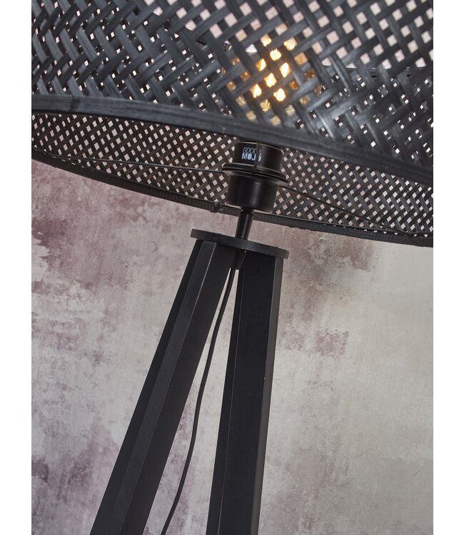 Good&Mojo vloerlamp Java 4-poot bamboe zwart