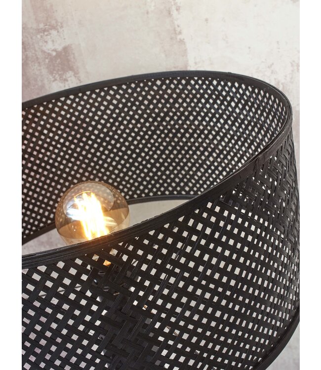 Good&Mojo vloerlamp Java bamboe zwart met plankjes