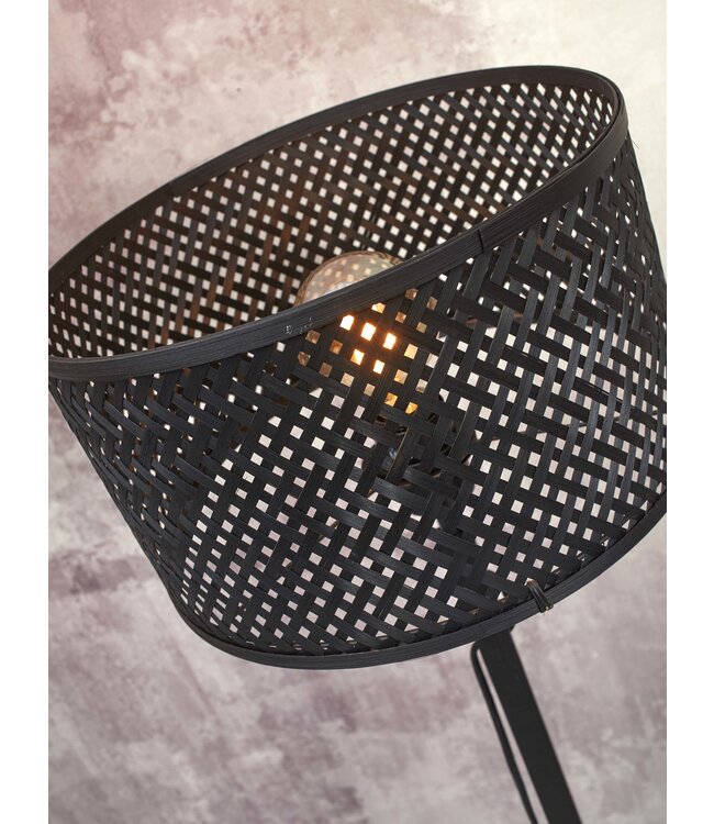 Good & Mojo Tafellamp Java recht bamboe zwart