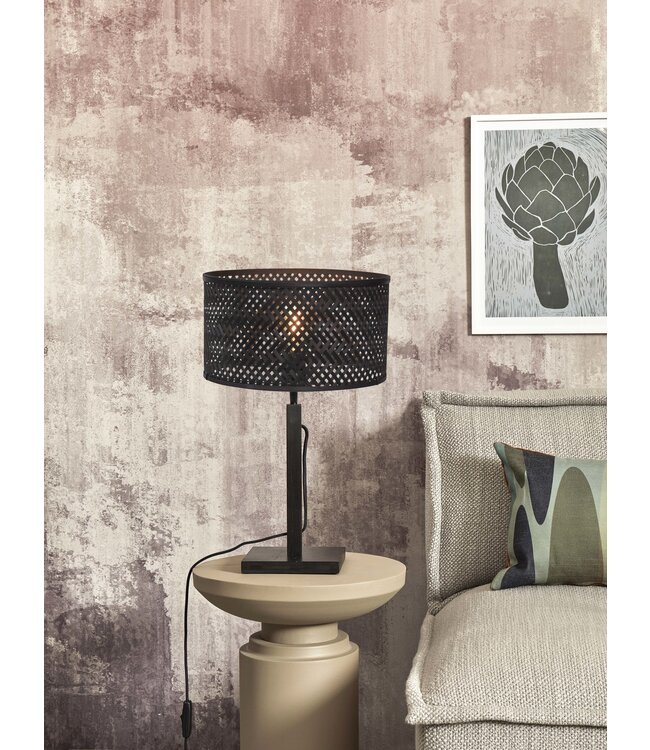 Good & Mojo Tafellamp Java recht bamboe zwart