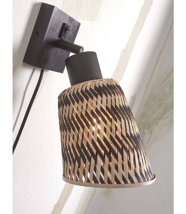 Good&Mojo wandlamp Java bamboe zwart