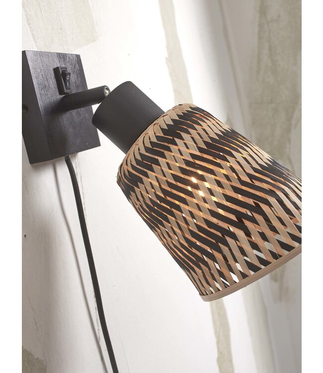 Good&Mojo wandlamp Java bamboe zwart