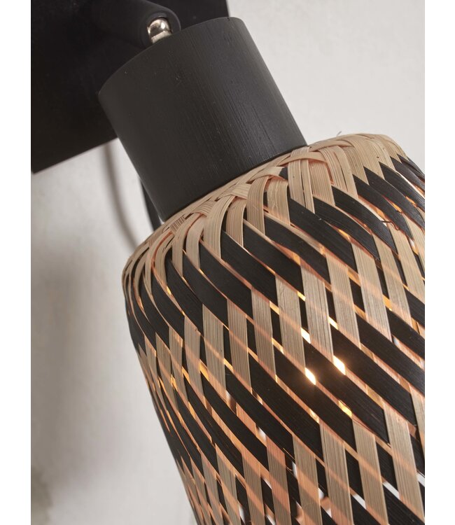 Good&Mojo wandlamp Java bamboe zwart