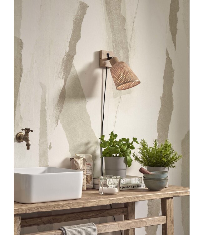 Good&Mojo wandlamp Java bamboe naturel
