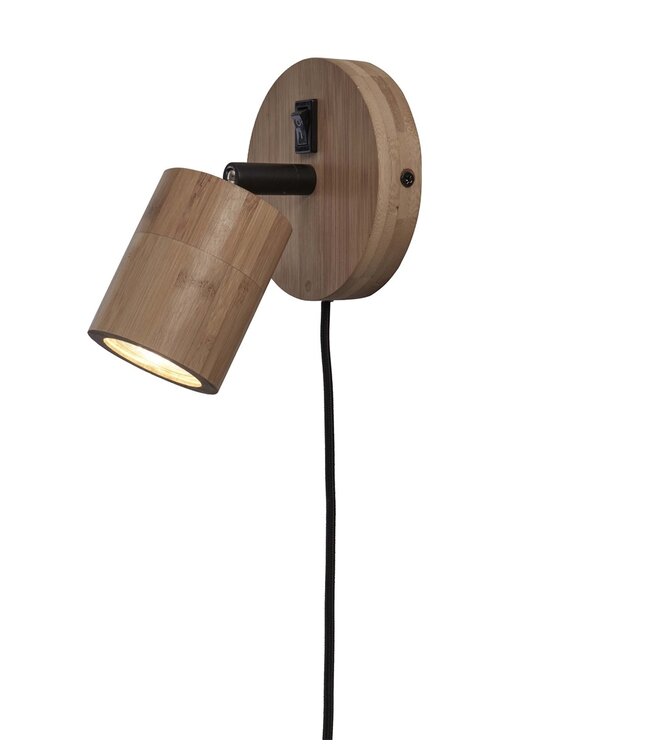 Wandspot Java in bamboe naturel of zwart