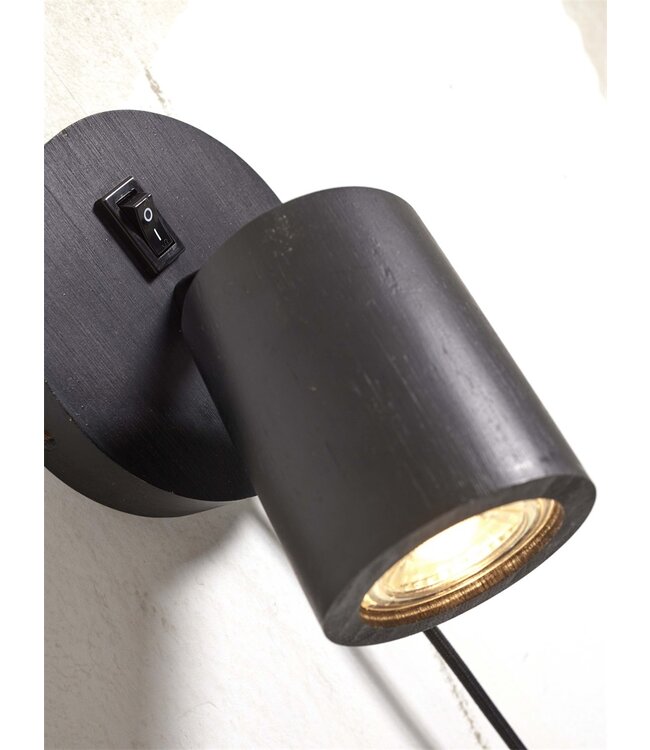 Wandspot Java in bamboe naturel of zwart