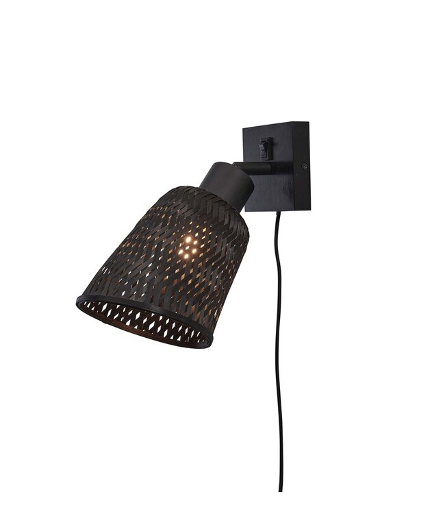 Good&Mojo wandlamp Java bamboe zwart