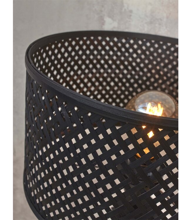 Good & Mojo Tafellamp Java recht bamboe zwart