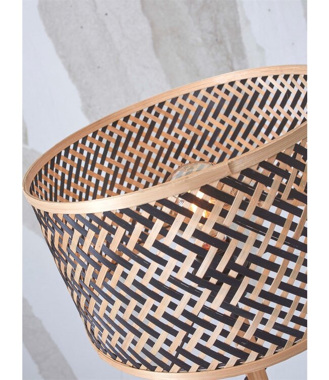 Good & Mojo Tafellamp Java recht bamboe zwart