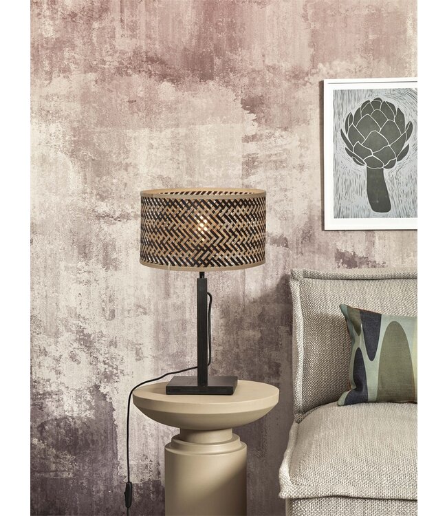 Good & Mojo Tafellamp Java recht bamboe zwart