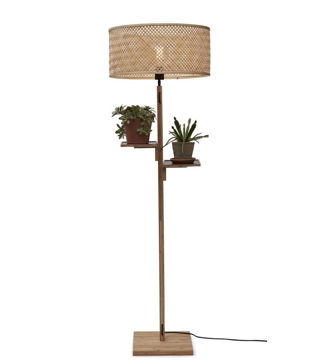Good&Mojo vloerlamp Java bamboe naturel met plankjes