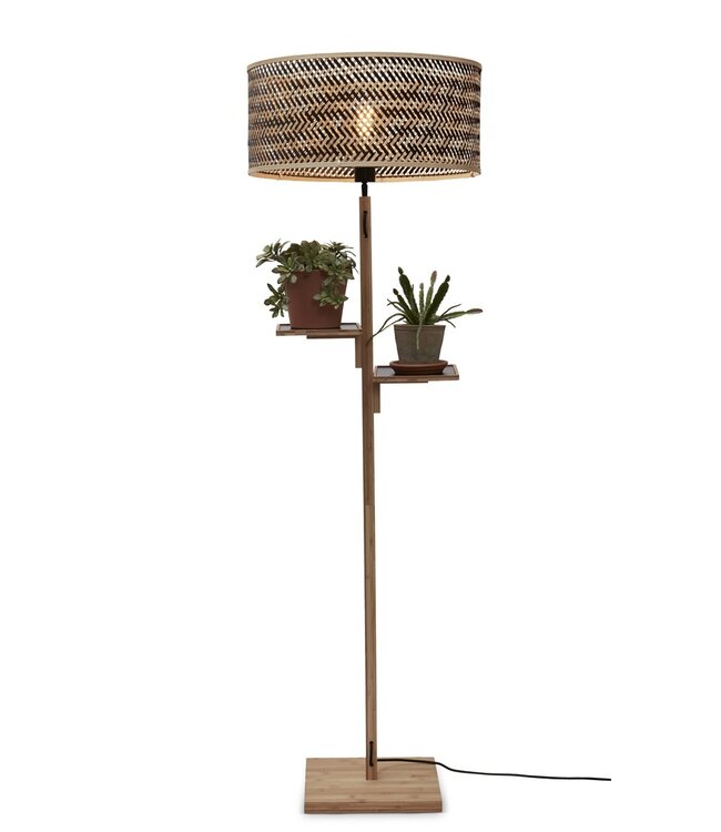 Good&Mojo vloerlamp Java bamboe naturel met plankjes
