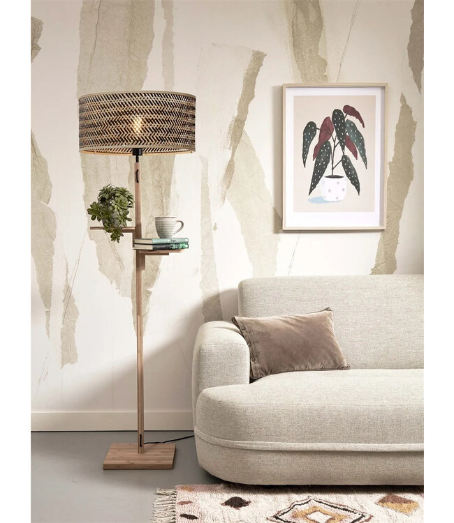 Good&Mojo vloerlamp Java bamboe naturel met plankjes