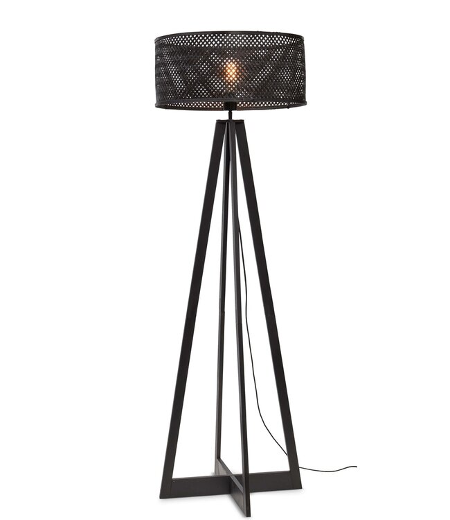 Good&Mojo vloerlamp Java 4-poot bamboe zwart
