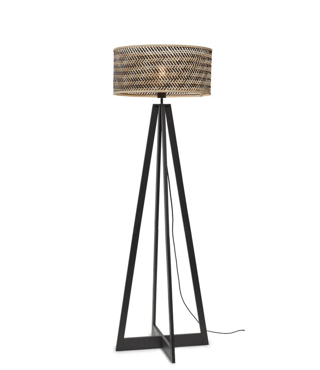 Good&Mojo vloerlamp Java 4-poot bamboe zwart