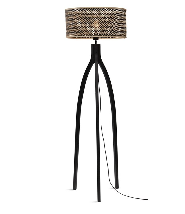 Good&Mojo vloerlamp Java 3-poot bamboe zwart