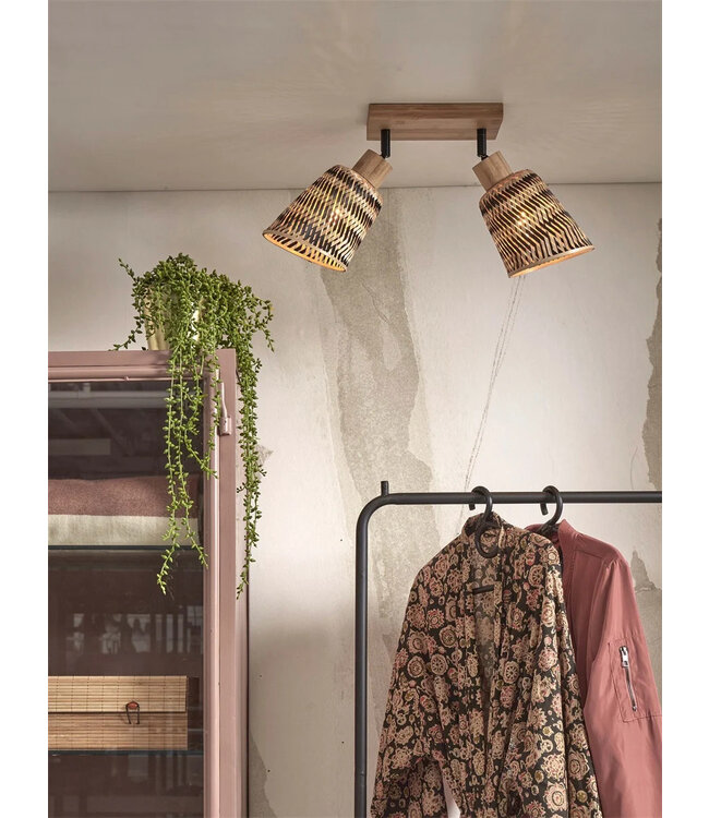 Good&Mojo plafonnière Java 2-kap bamboe naturel