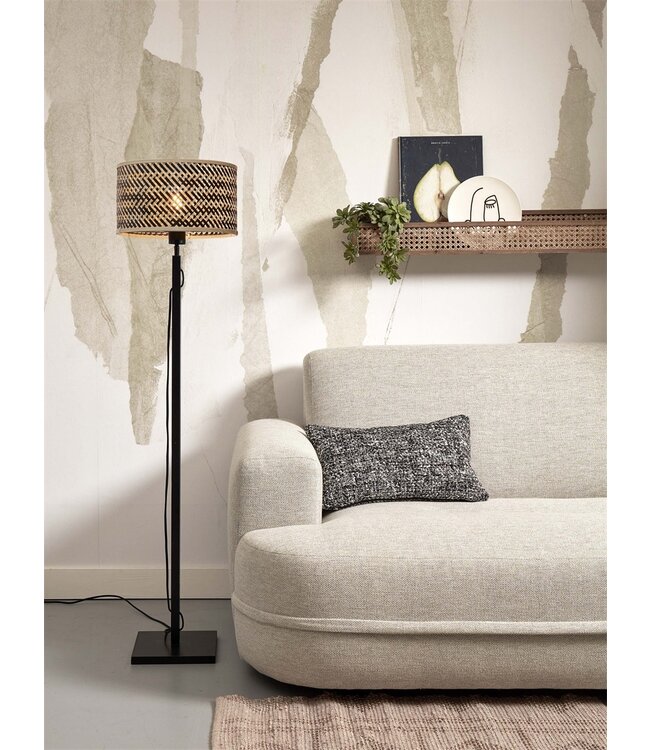 Good&Mojo vloerlamp Java recht bamboe zwart