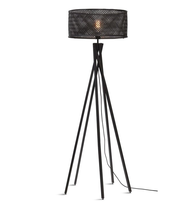 Good&Mojo vloerlamp Java 5-poot bamboe zwart