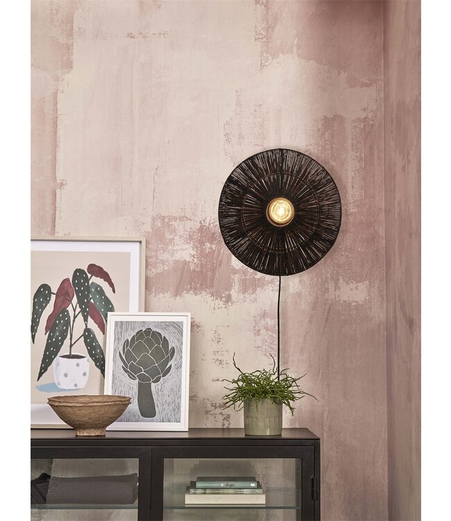 Good&Mojo wandlamp Iguazu Disc in jute Small