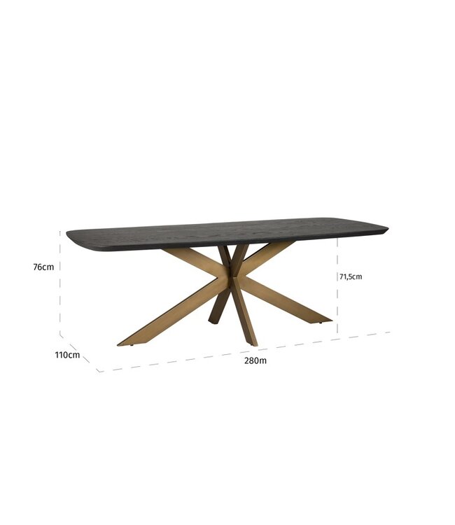 Richmond Interiors Eettafel Cambon Deens Ovaal Eikenhout en Spinpoot