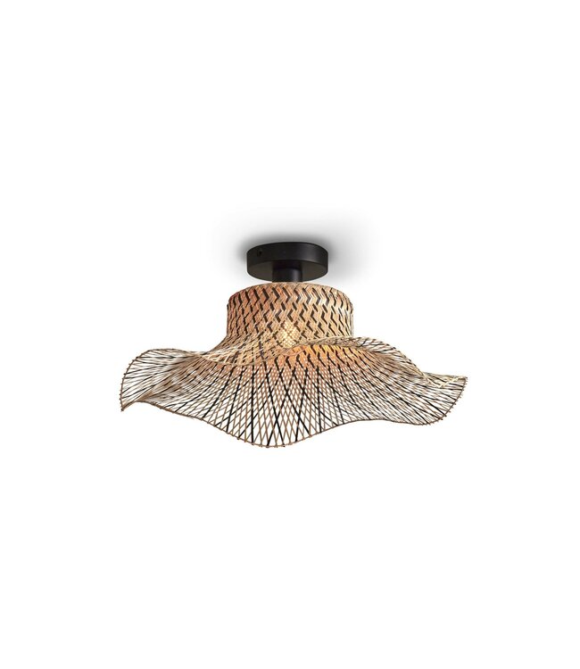 Plafondlamp Ibiza Bamboe Wavy in 2 maten enn 3 dessins