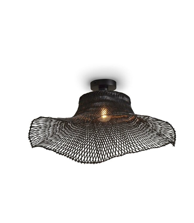 Plafondlamp Ibiza Bamboe Wavy in 2 maten enn 3 dessins