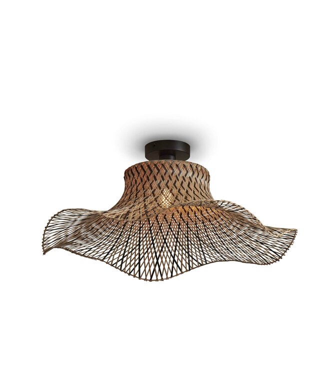 Plafondlamp Ibiza Bamboe Wavy in 2 maten enn 3 dessins