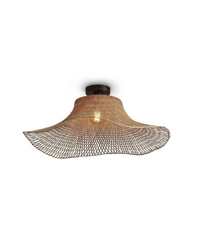 Plafondlamp Ibiza Bamboe Wavy in 2 maten enn 3 dessins