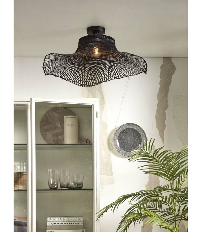 Plafondlamp Ibiza Bamboe Wavy in 2 maten enn 3 dessins