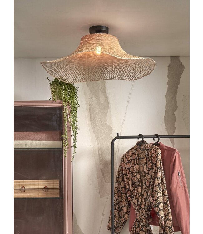 Plafondlamp Ibiza Bamboe Wavy in 2 maten enn 3 dessins