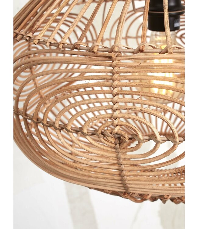 Good&Mojo plafonniere Madeira rotan ovaal in naturel of zwart