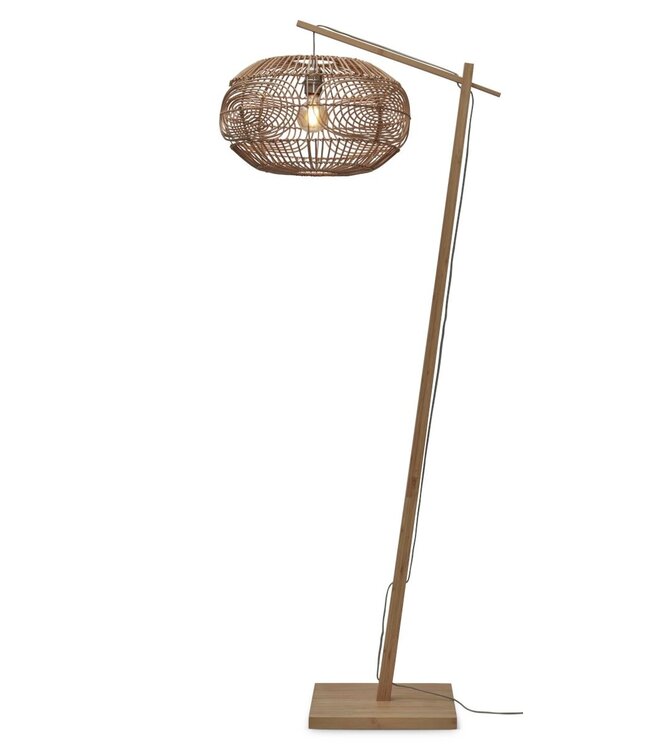 Good&Mojo vloerlamp Madeira bamboe in naturel, wit of zwart