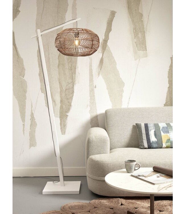 Good&Mojo vloerlamp Madeira bamboe in naturel, wit of zwart