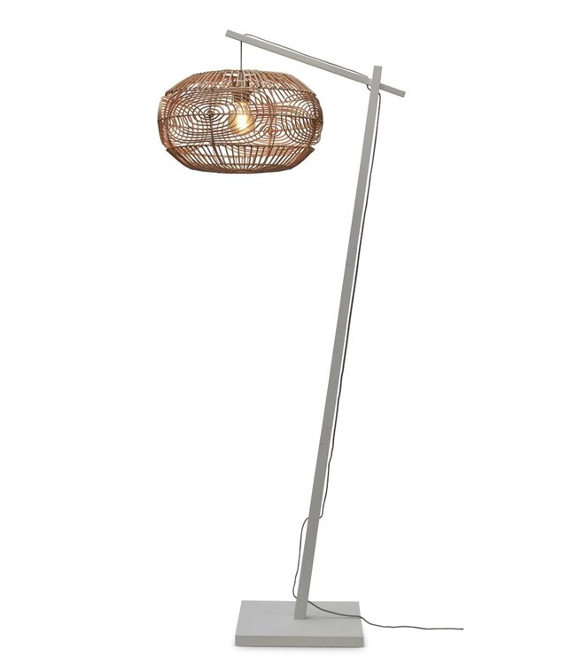 Good&Mojo vloerlamp Madeira bamboe in naturel, wit of zwart