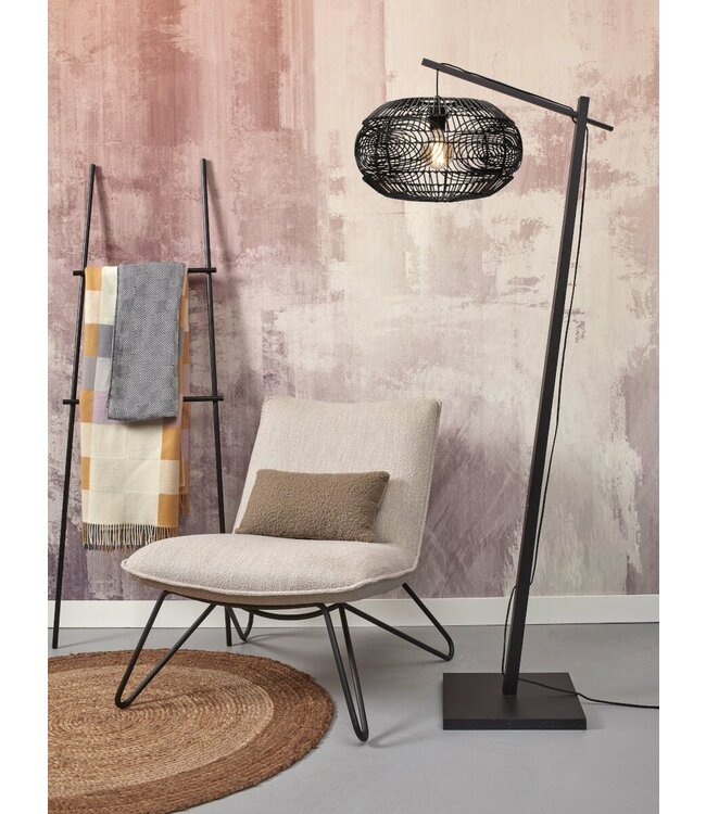 Good&Mojo vloerlamp Madeira bamboe in naturel, wit of zwart