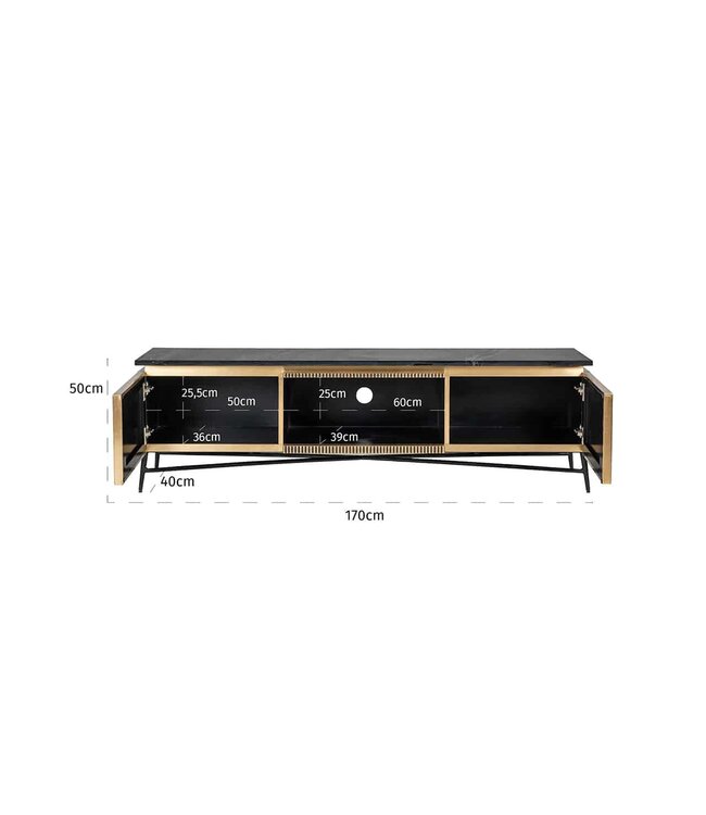 Richmond Interiors TV-Dressoir Ironville 2-deuren (Gold)