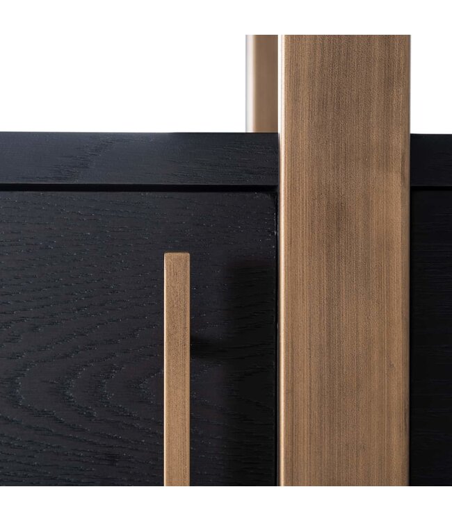 Richmond Interiors Wandkast Cambon 4-deuren 4-planken (Dark coffee)