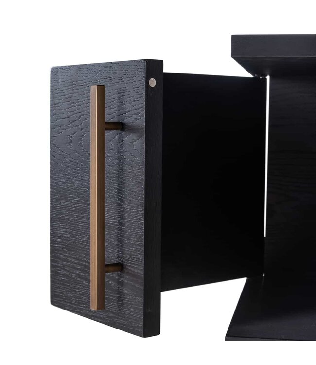 Richmond Interiors Wandkast Cambon 4-deuren 4-planken (Dark coffee)