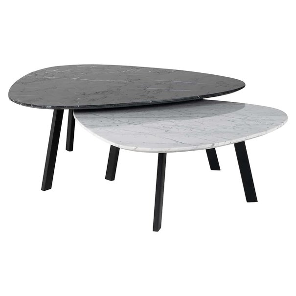 Richmond Interiors Richmond Interiors Salontafel Trocadero set van 2 (Black/white)