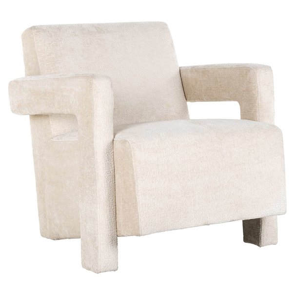 Richmond Interiors Fauteuil Devanto white chenille (Bergen 900 white chenille)