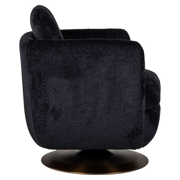 Richmond Interiors Draaifauteuil Turner black chenille (Bergen 809 black chenille)