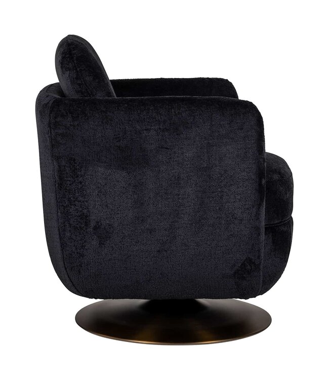Draaifauteuil Turner black chenille (Bergen 809 black chenille)