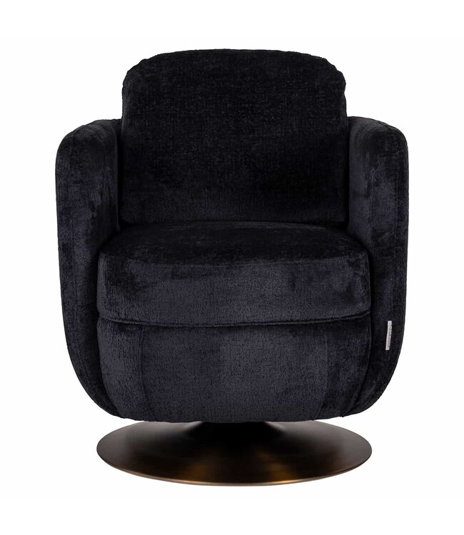 Draaifauteuil Turner black chenille (Bergen 809 black chenille)