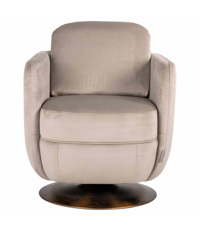 Richmond Interiors Draaifauteuil Turner khaki velvet fire retardant (FR-Quartz 903 Khaki)