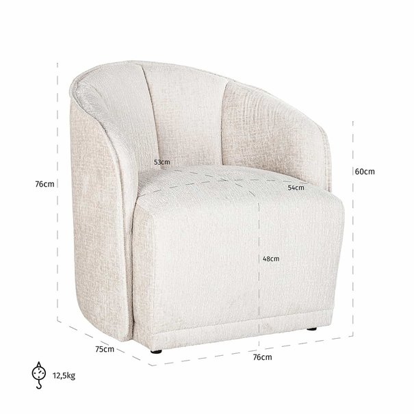 Richmond Interiors Richmond Interiors fauteuil Maryse in stof cream fusion