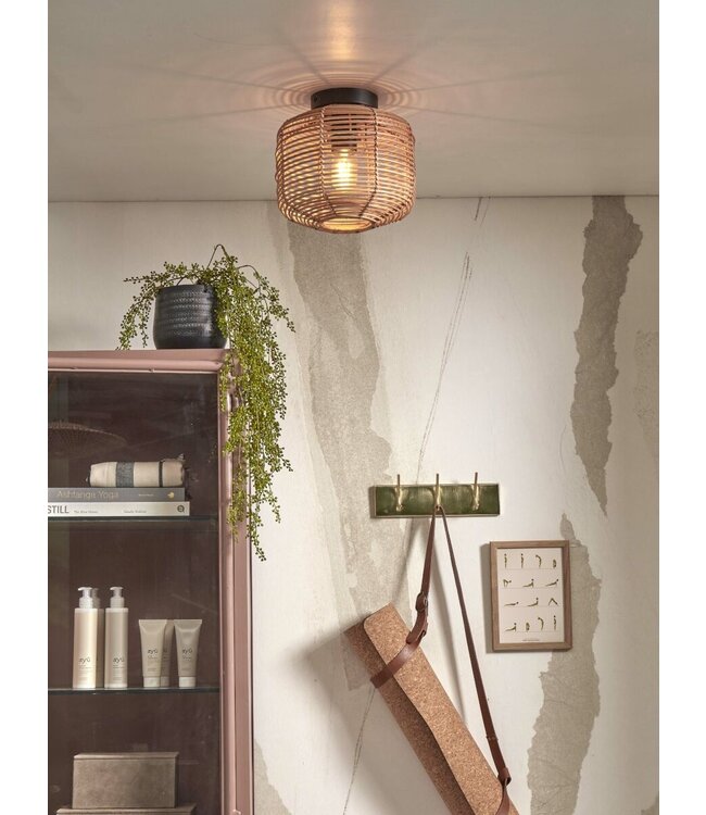 Good&Mojo plafonniere Tanami Rond naturel rotan